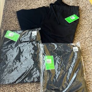BUNDLE OF 3/ Black Healing Hands Scrub Pants